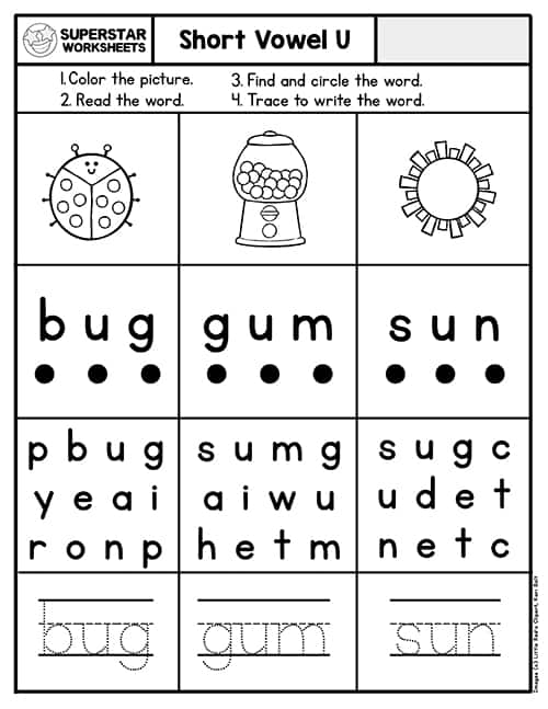 Kindergarten phonics worksheets