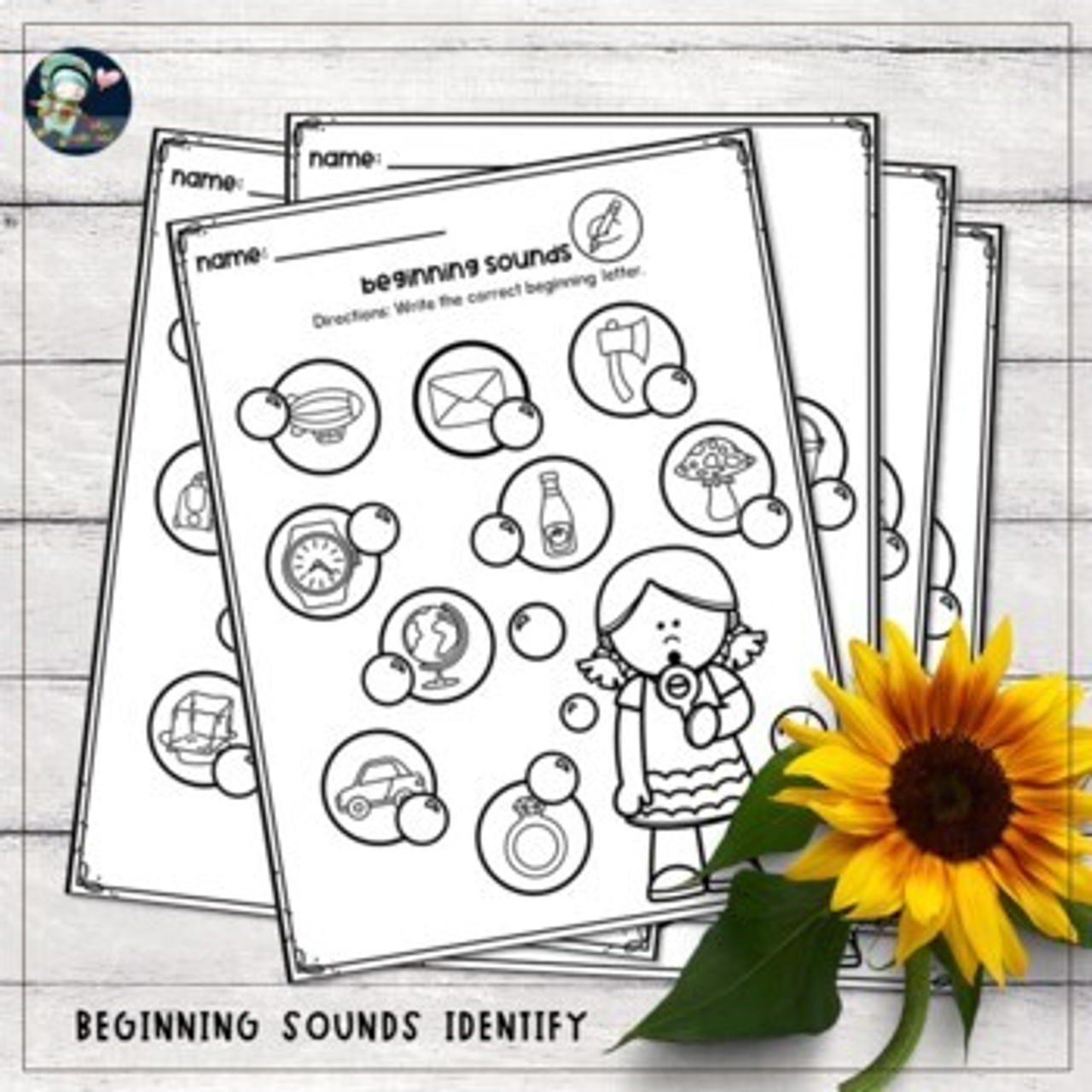 Bubble beginning sounds worksheets