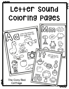 Letter sound coloring pages by the cozy red cottage tpt