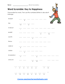 Word scramble worksheets