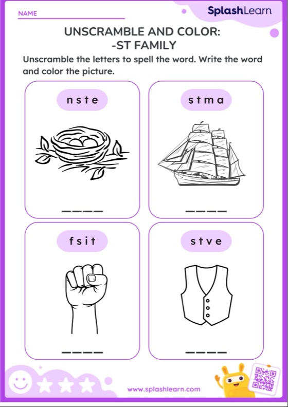 Unscramble and color