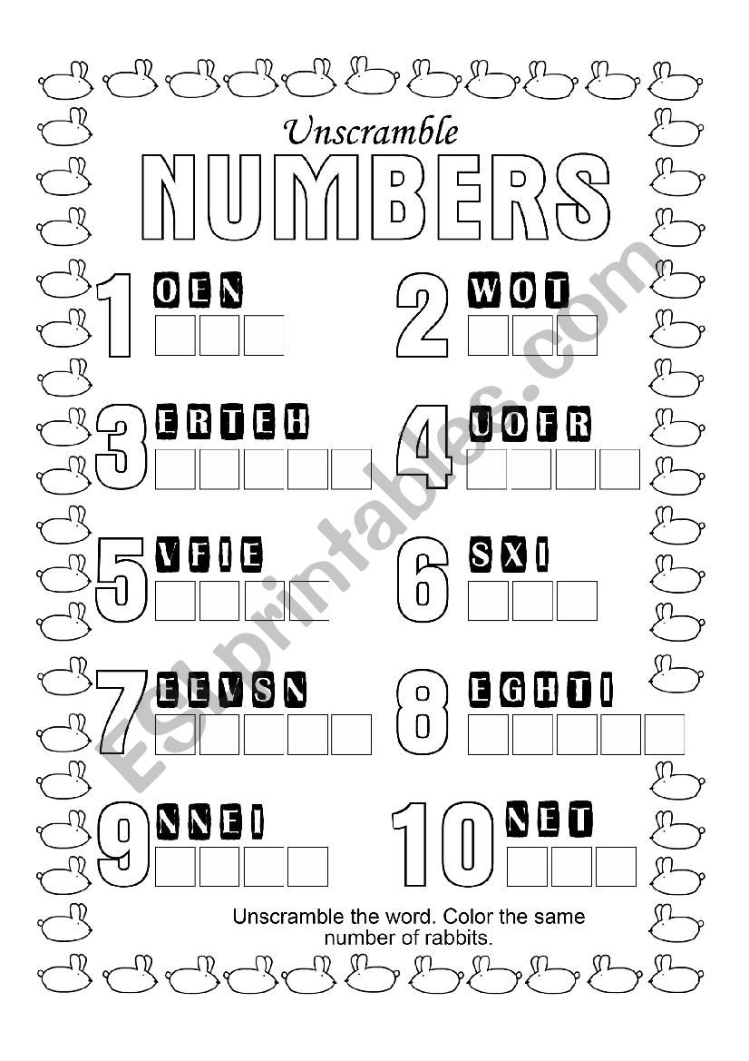 Unscramble numbers