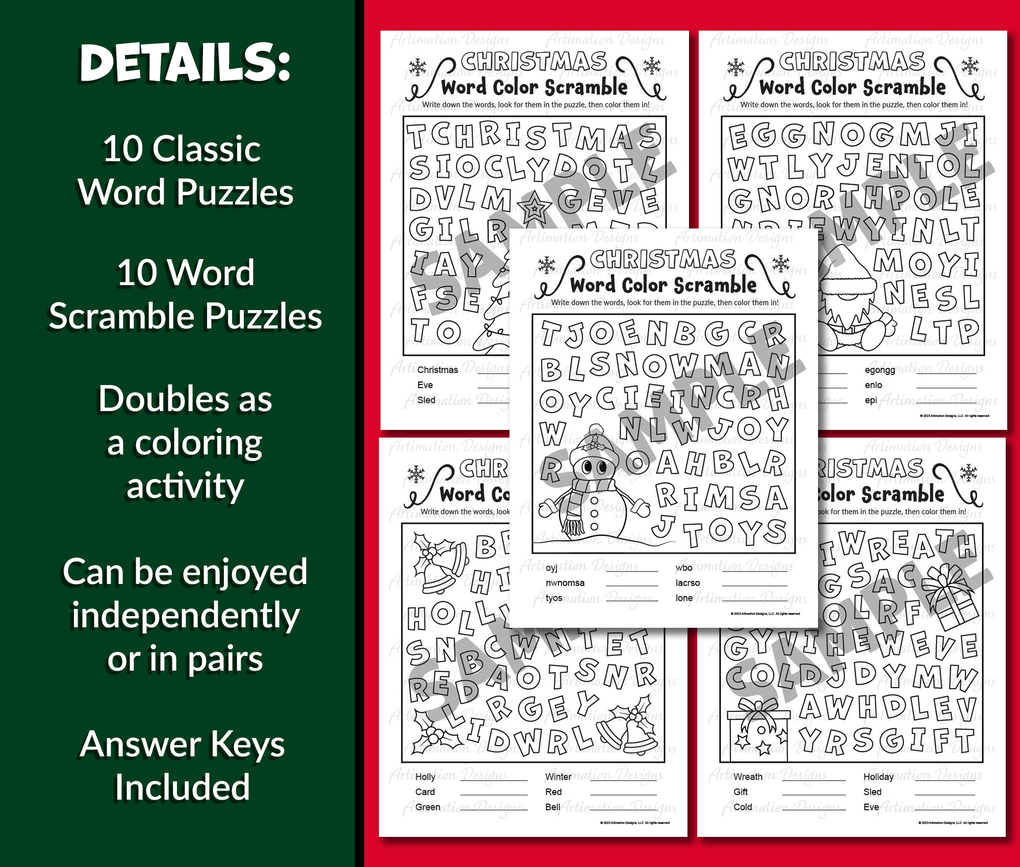 Christmas word search coloring pages word scramble unscramble words easy made by teachers