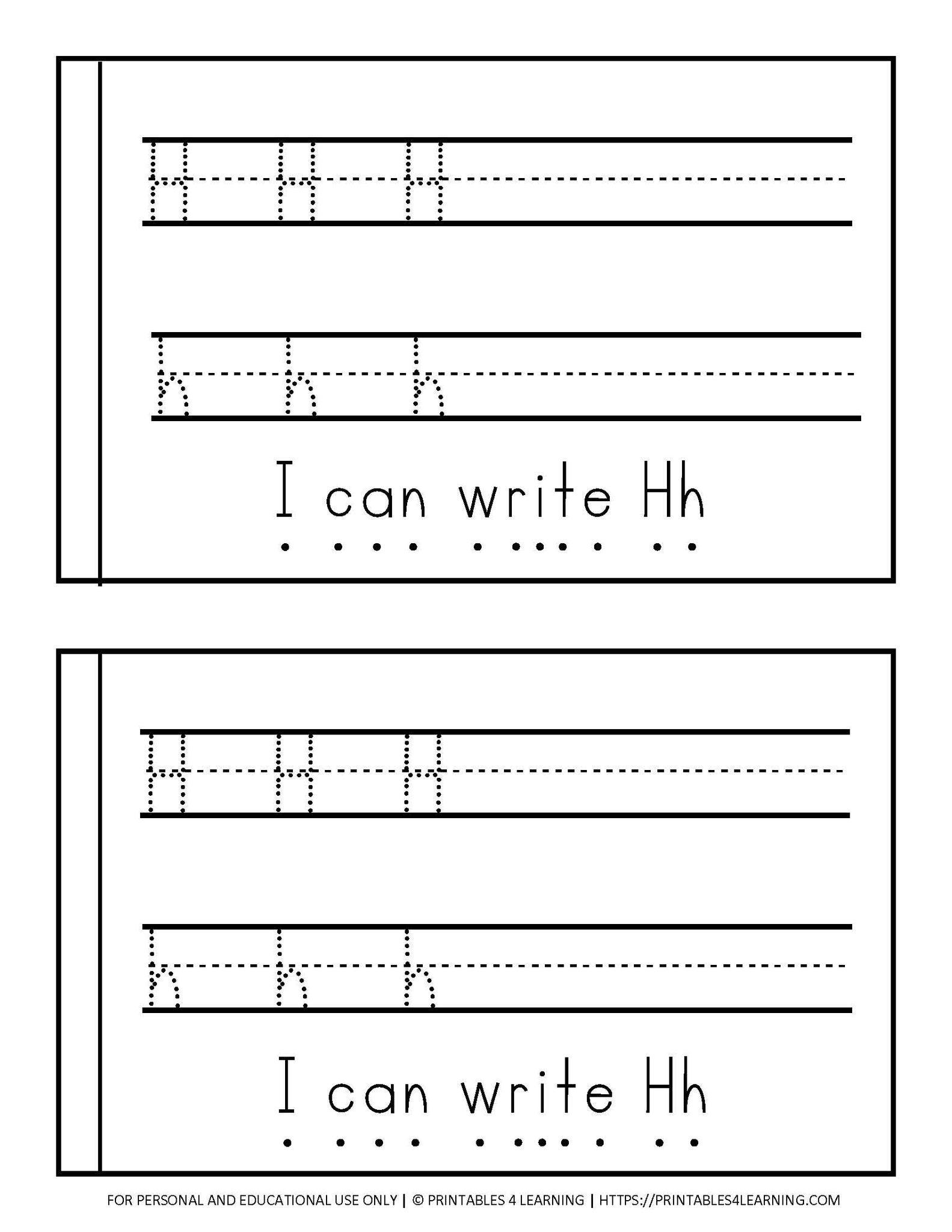 Letter h emergent reader coloring book â printables learning