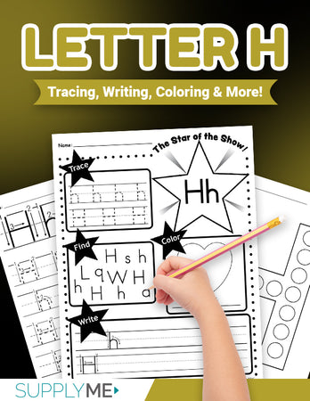 Letter h worksheet tracing coloring writing more â