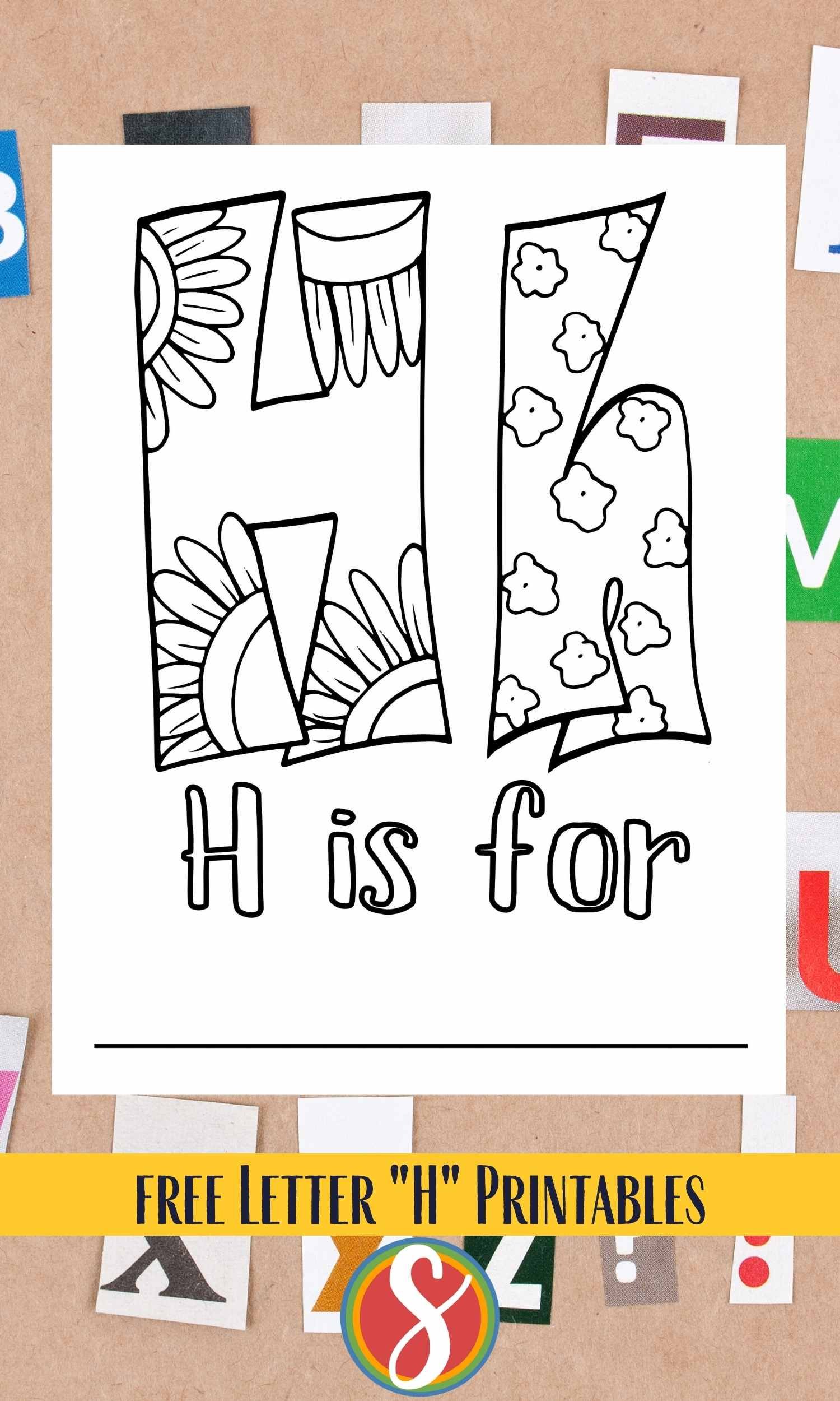 Free h coloring pages â stevie doodles