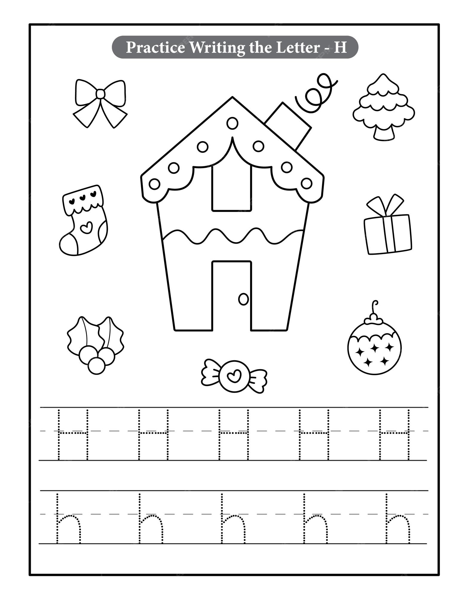 Premium vector fanny alphabet with christmas coloring pages for kids
