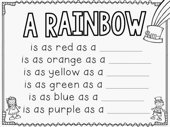 St patricks day rainbow craftivity with free writing prompt worksheets kindergarten writing first grade writing st patrick day activities