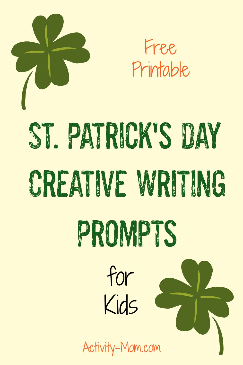 St patricks day writing prompts free printable