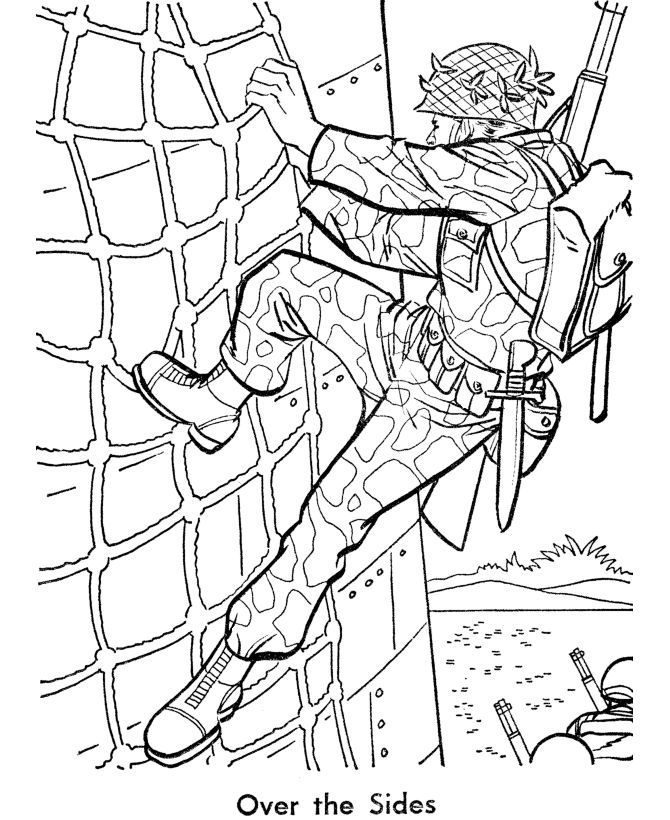 Army colouring in pages