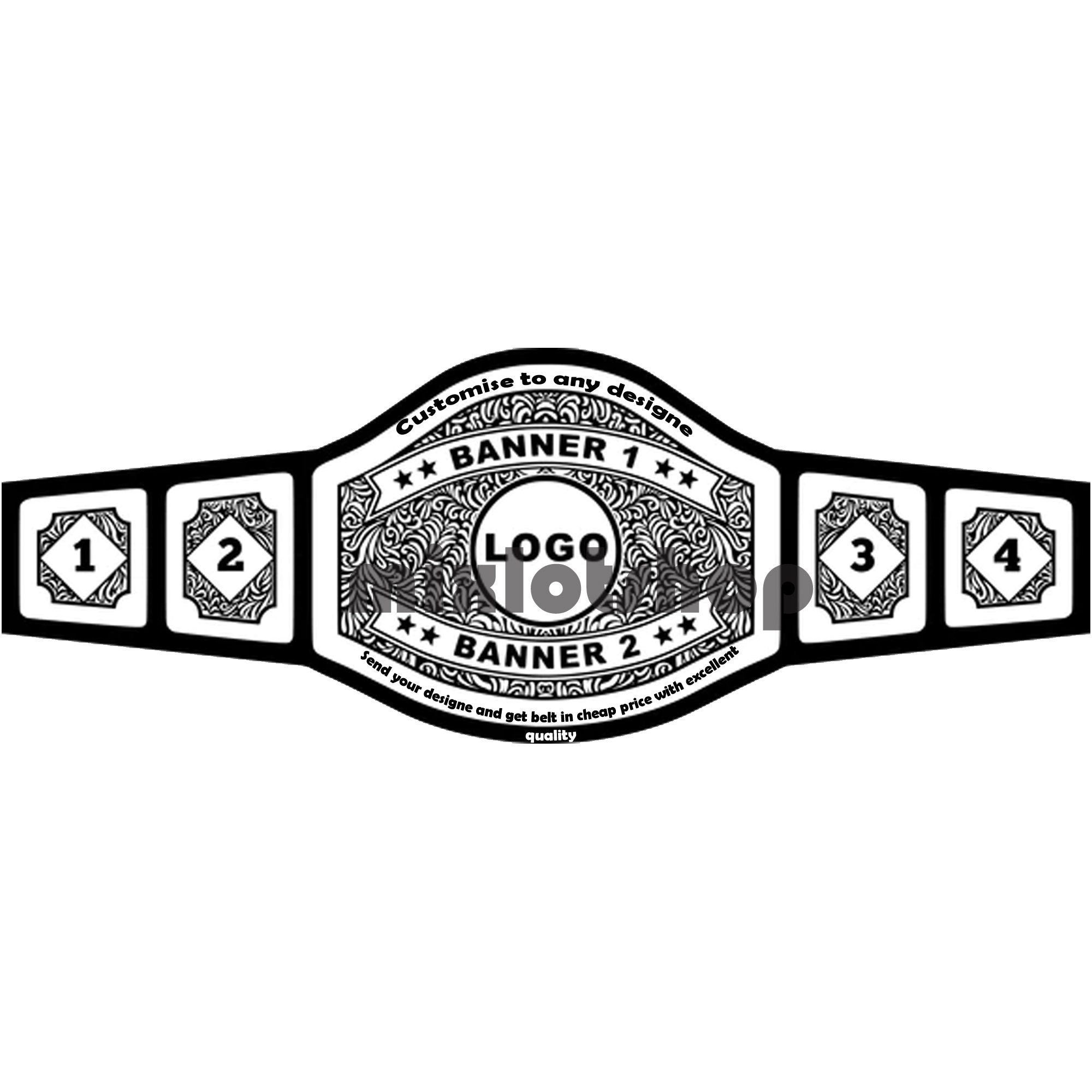 Custom design heavy weight championship fight wrestling belt