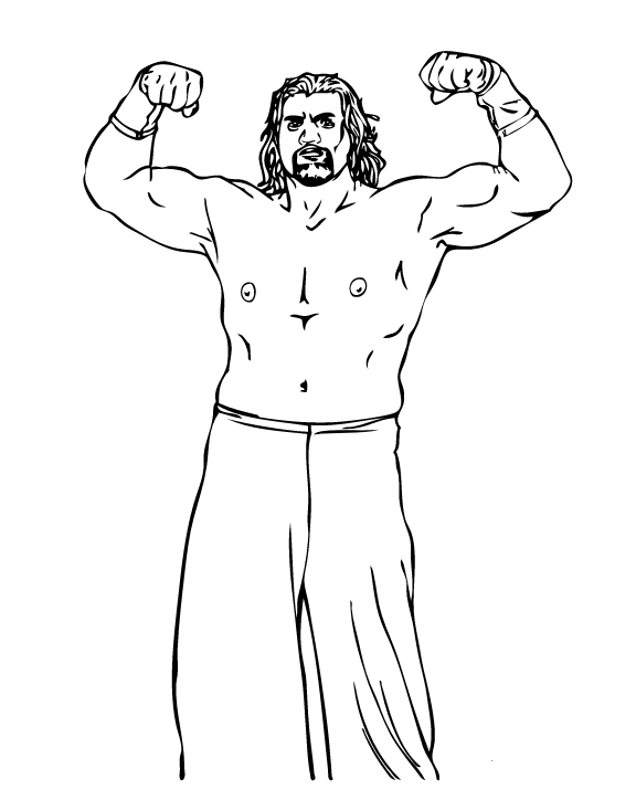 Free printable world wrestling entertainment or wwe coloring pages