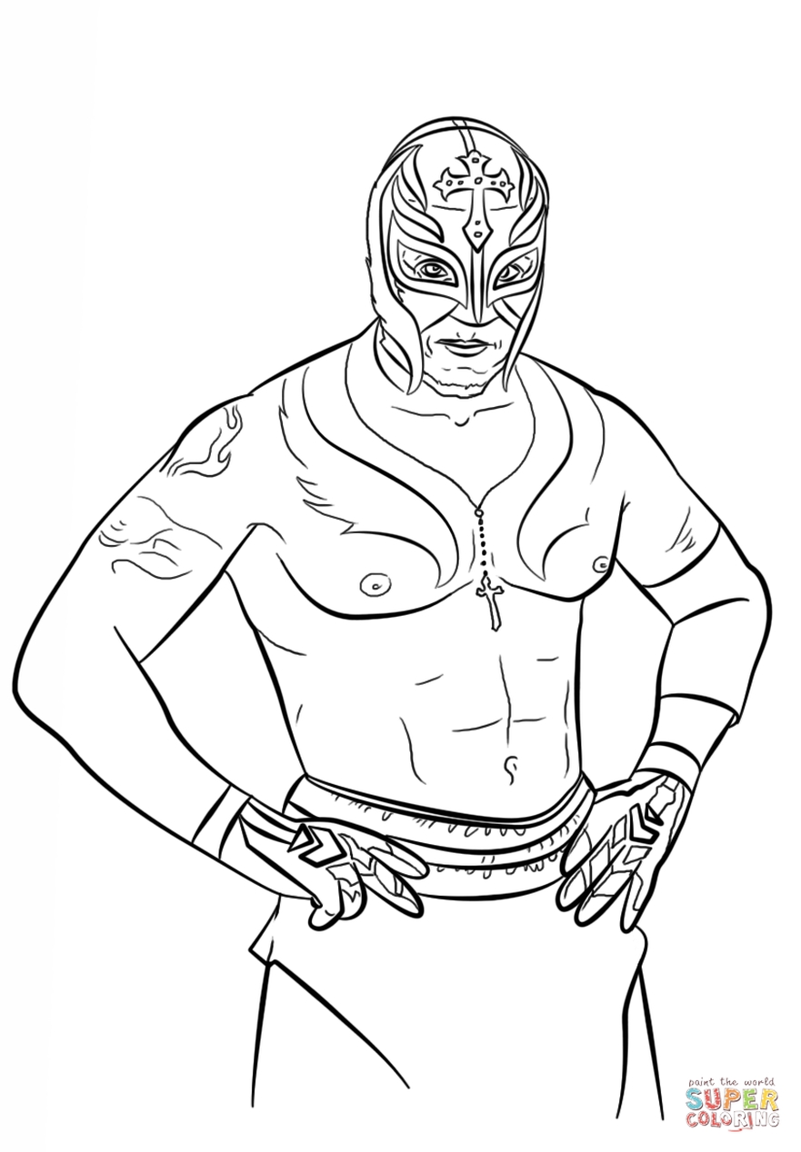 Get this printable wwe coloring pages rey mysterio