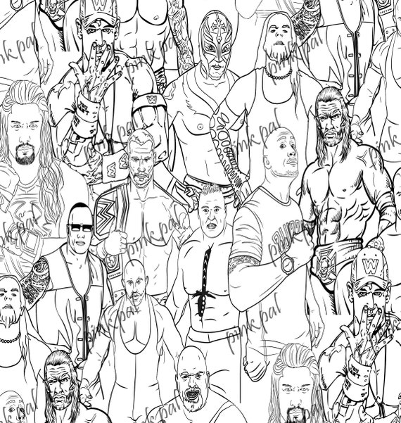 Wwe digital print for paper wwe seamless pattern wrestlers prints wwe wrestlers background spring digital paper wwe digital paper download now
