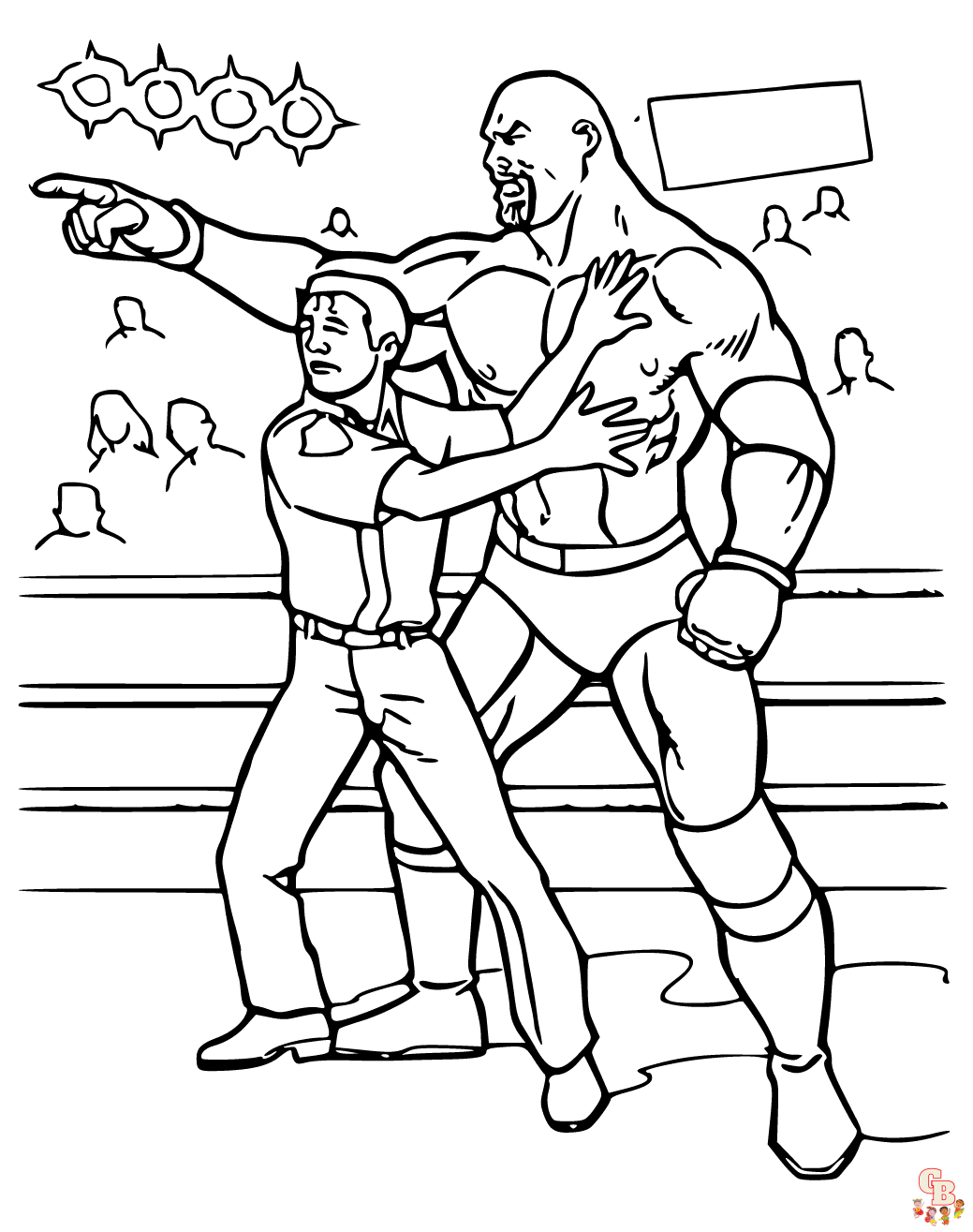 Printable wrestling coloring pages free for kids and adults