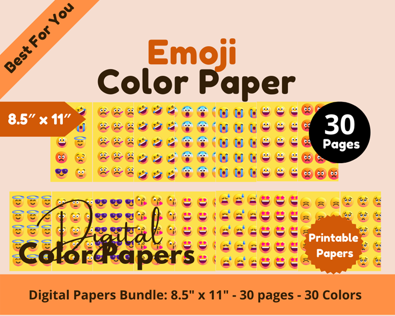 Digital color papers emoji color paper x mercial use