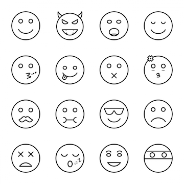 Premium vector icon set of emoji