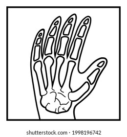 Coloring book children hand xray stock vector royalty free