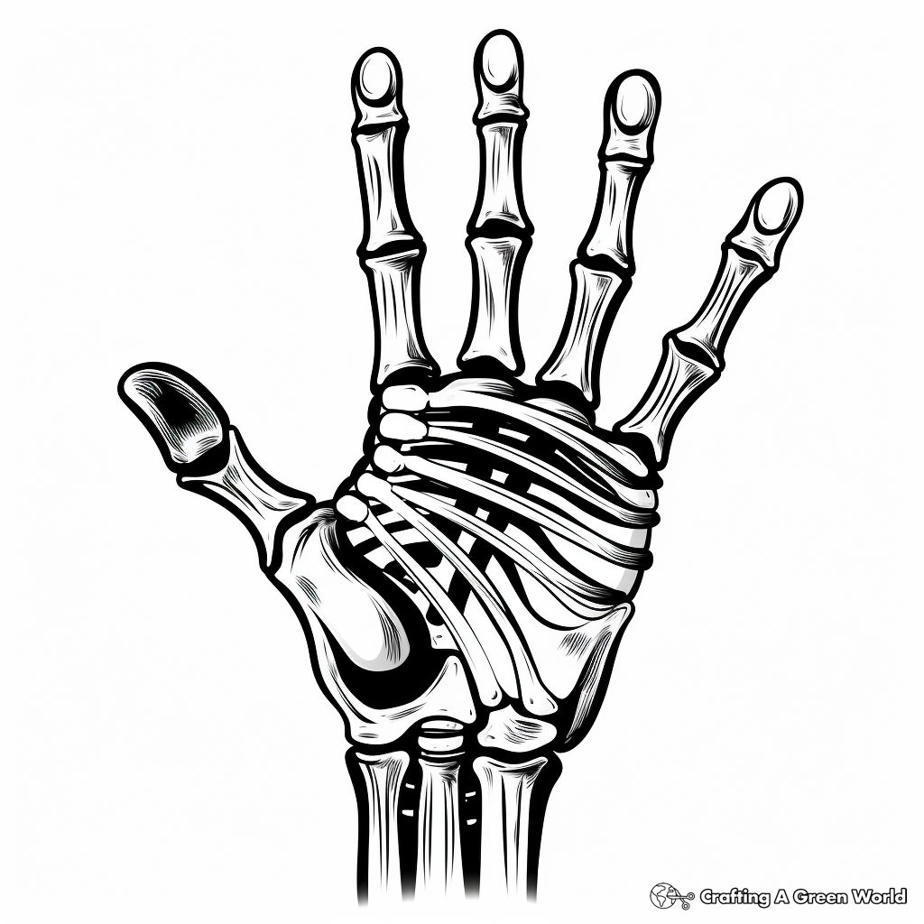 Skeleton hand coloring pages