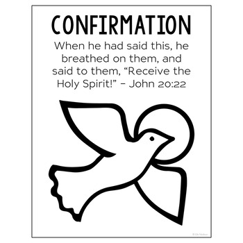 Confirmation coloring page and poster catholic sacrament activity