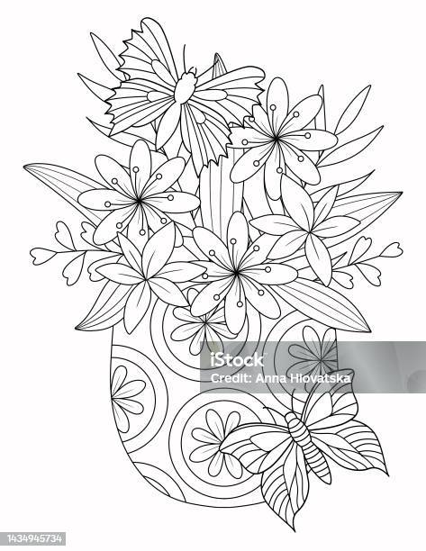 Magical butterflies coloring book stock illustration