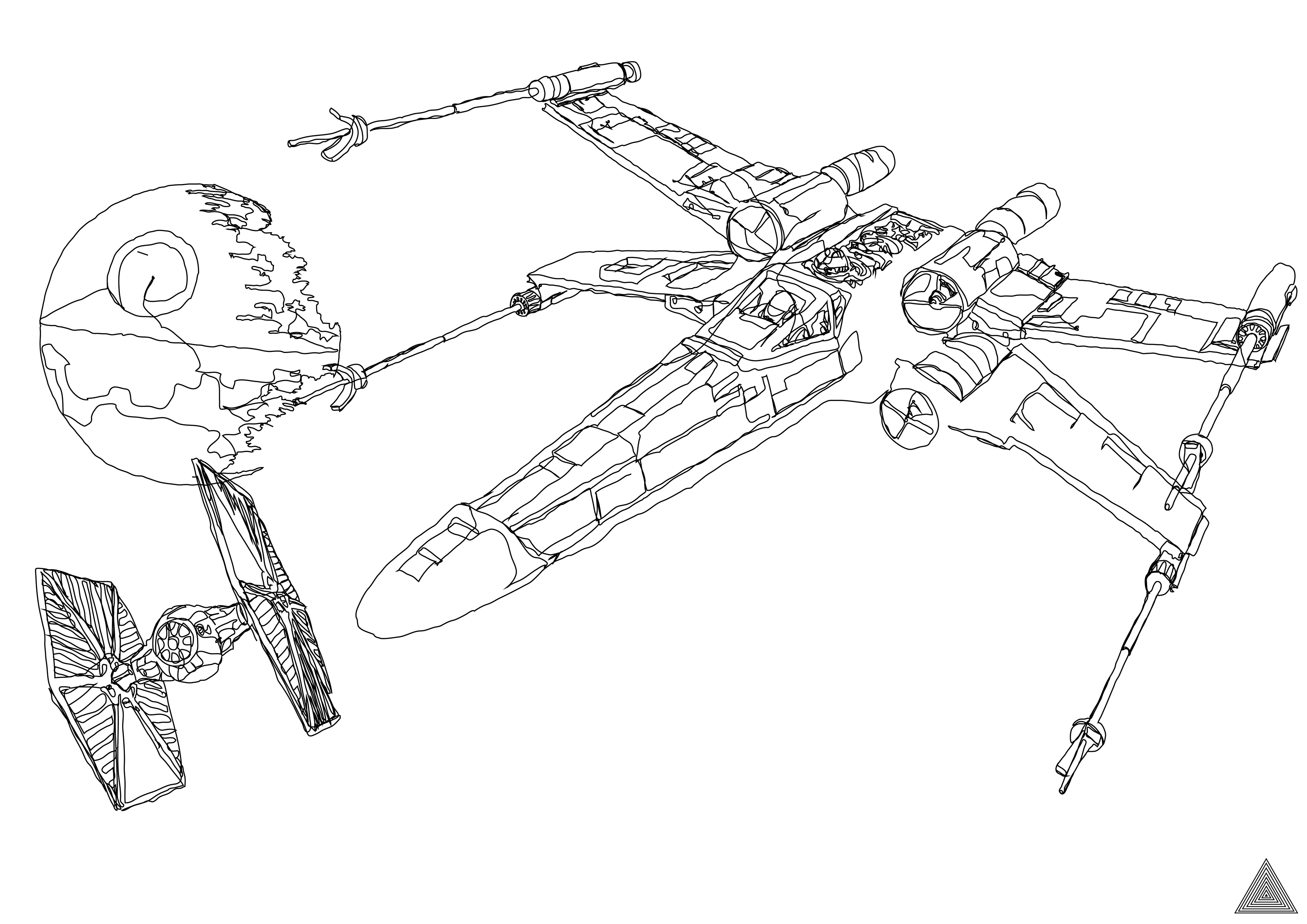 Star wars continuous line illustrations