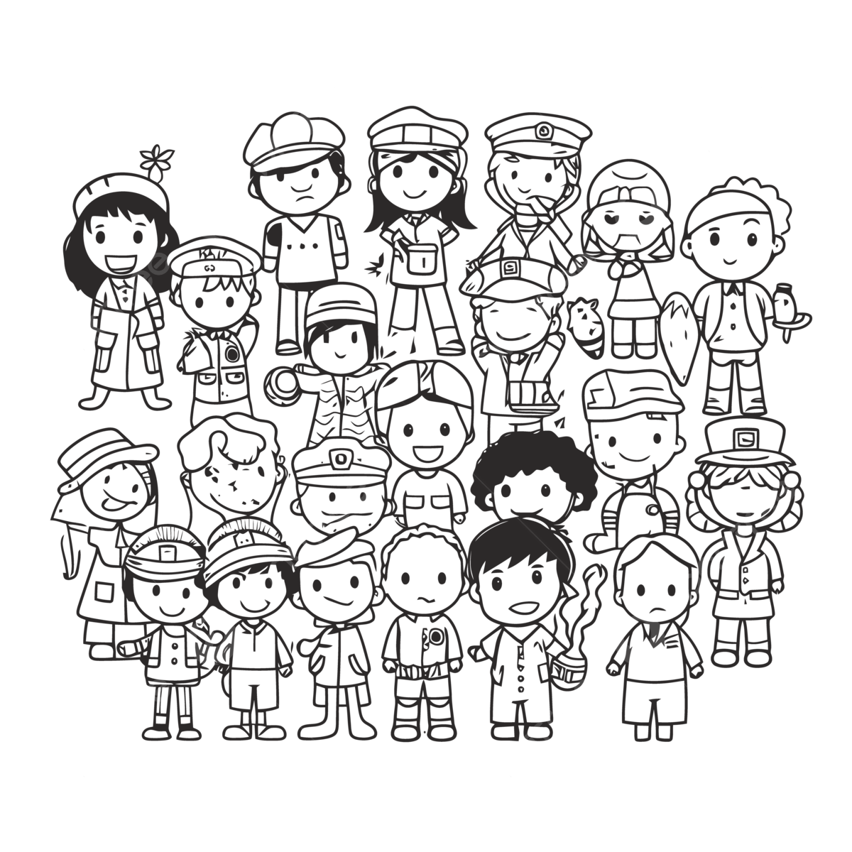 Coloring pages kids of all different kinds of occupations happy to share thanksgiving coloring pages coloring pages x outline sketch drawing vector wing drawing ring drawing kid drawing png and vector with