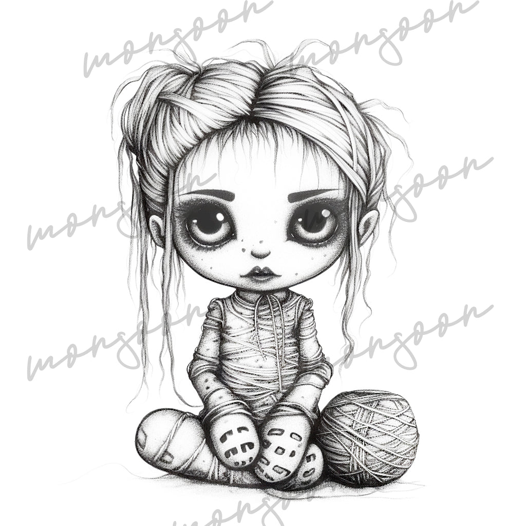 Voodoo dolls grayscale coloring book printbook â monsoon publishing usa