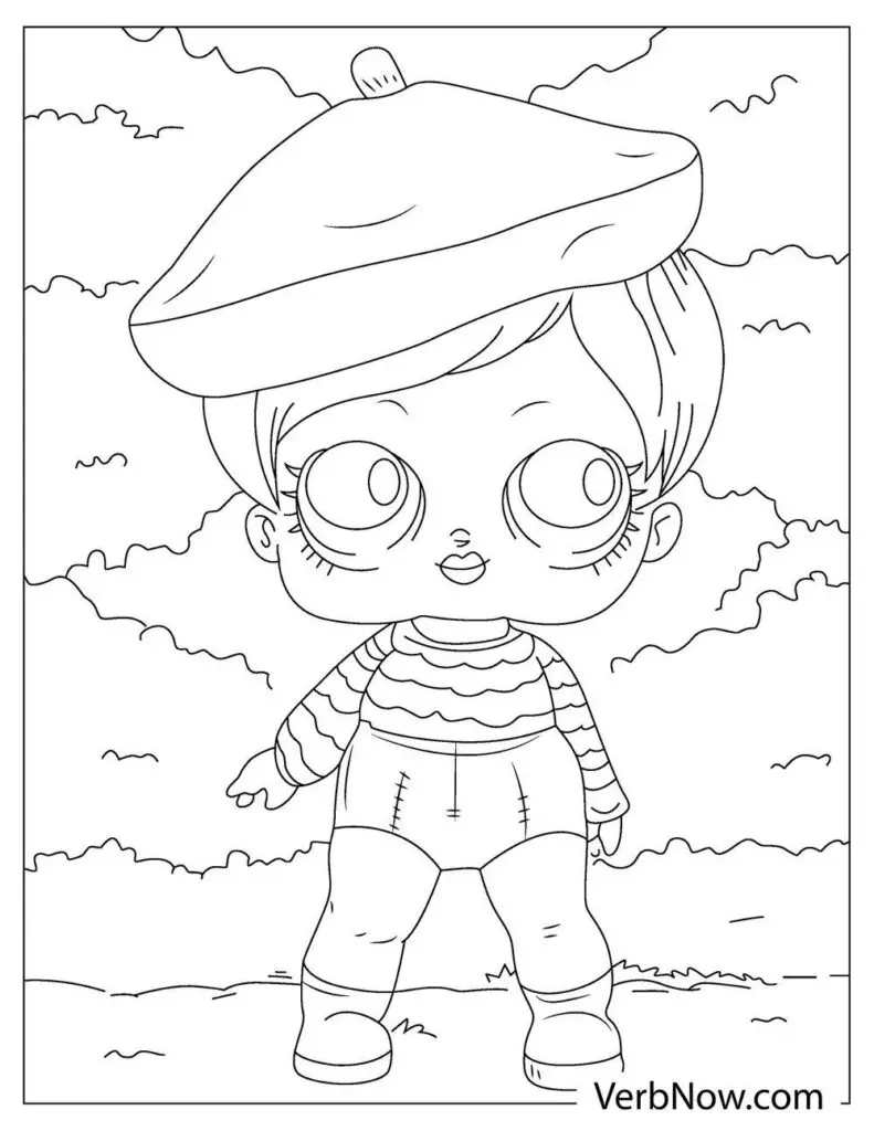 Free doll coloring pages book for download printable pdf