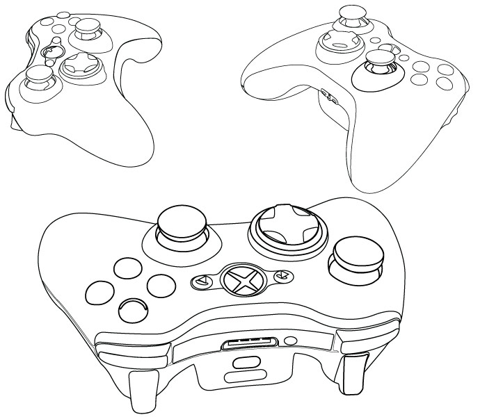 Xbox controller outline by wkjonesnet on