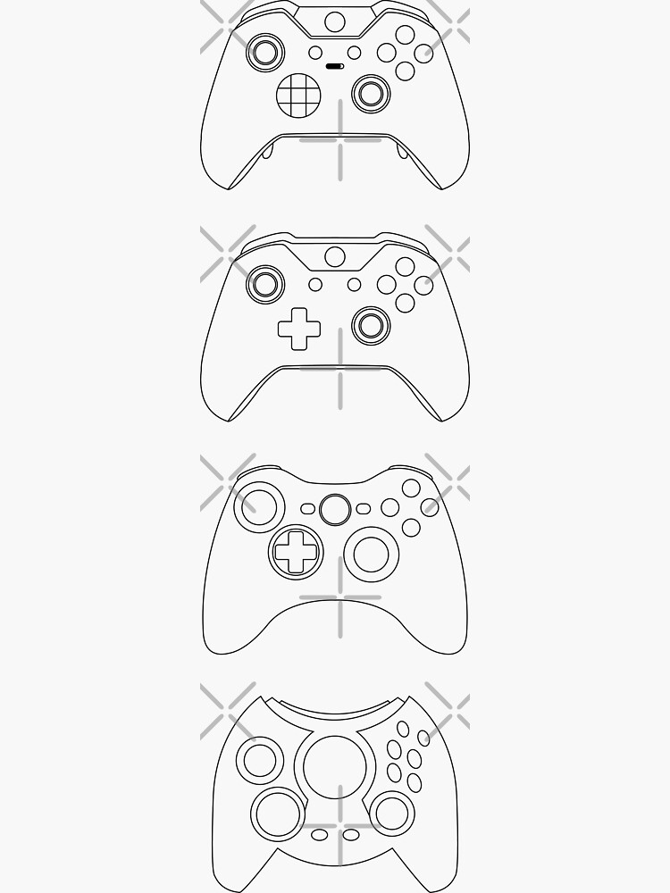 Evolution of xbox controllers sticker for sale by martinemeeka