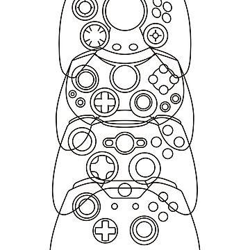 Xbox controller evolution black lines art board print by zerosagitary