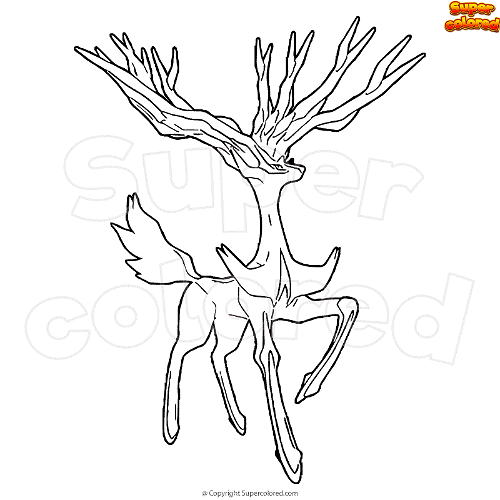 Coloring page pokemon xerneas