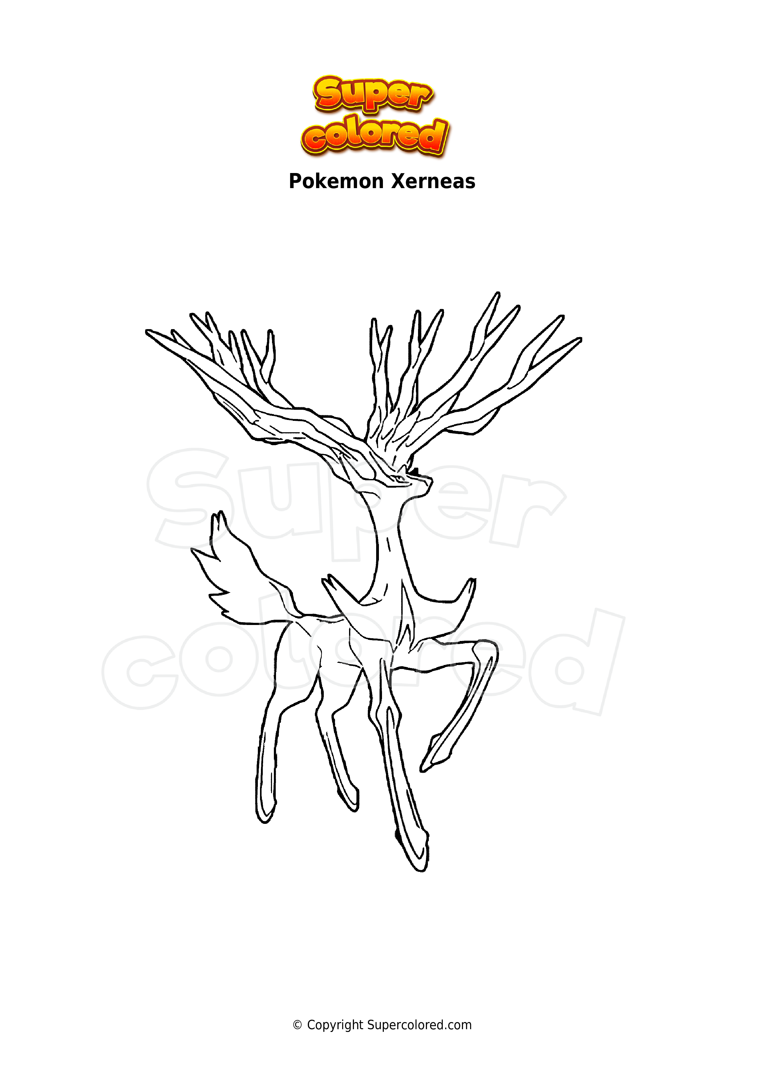 Coloring page pokemon xerneas