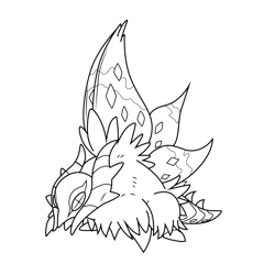 Xerneas pokemon coloring page for kids