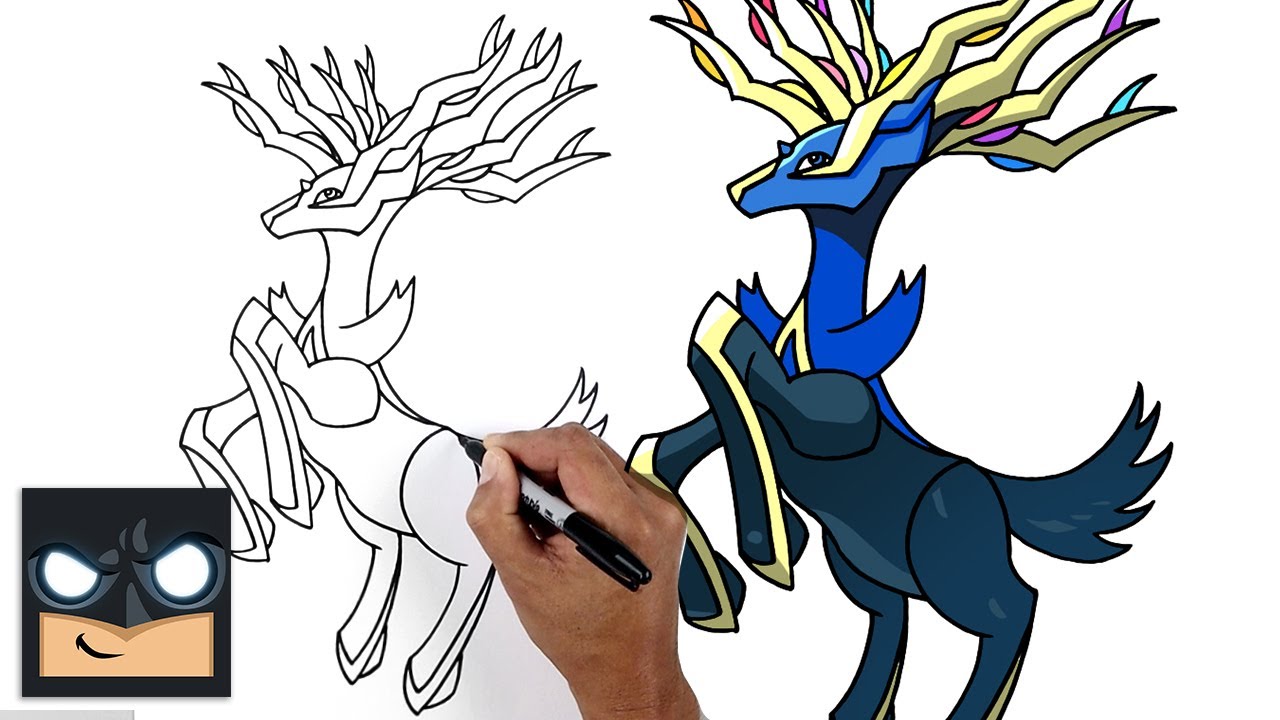 How to draw xerneas pokeon