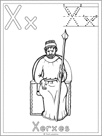 Letter x xerxes bible theme preschool lesson plan printable activities and worksheets