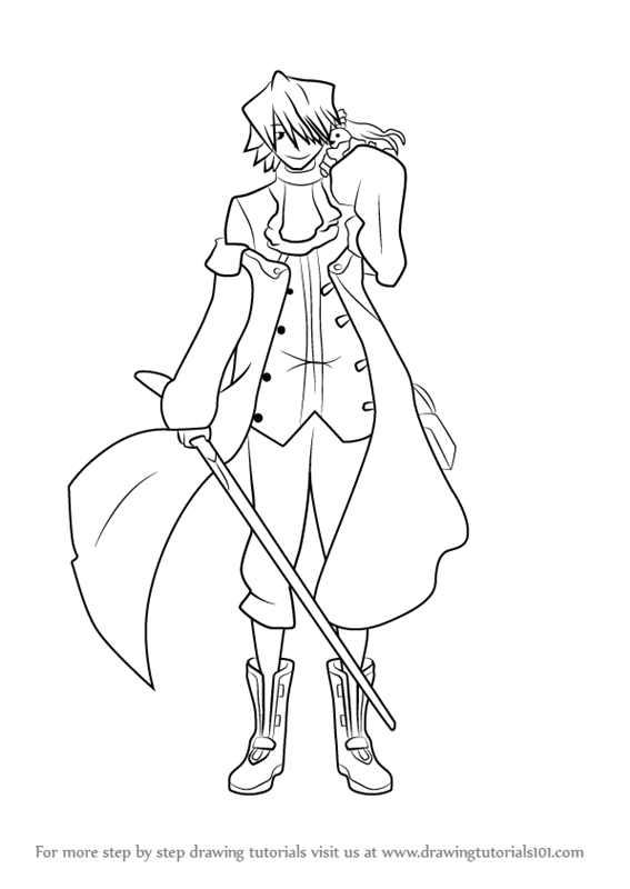 How to draw xerxes break from pandora hearts pandora hearts step by step
