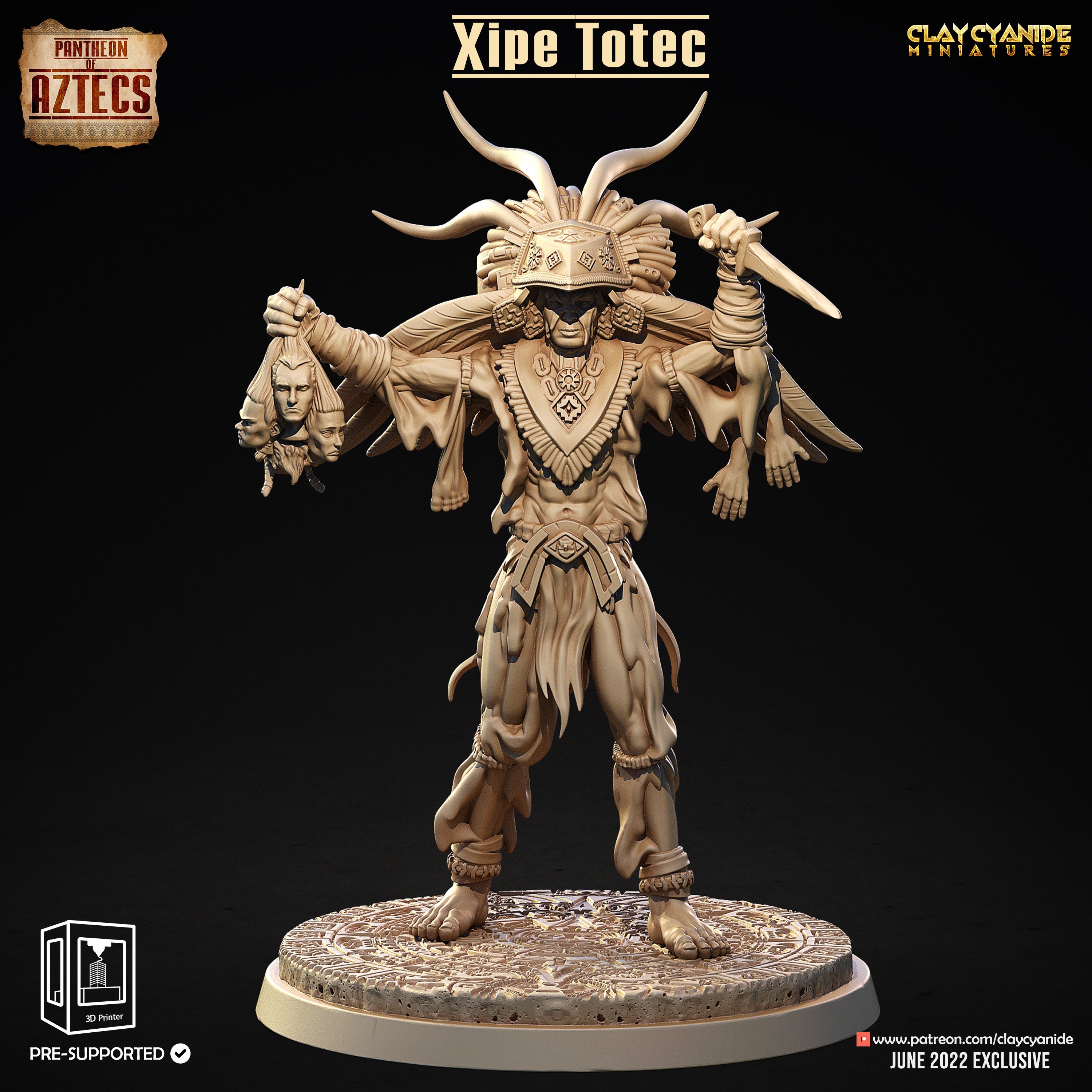 Xipe totec by clay cyanide miniatures aztec