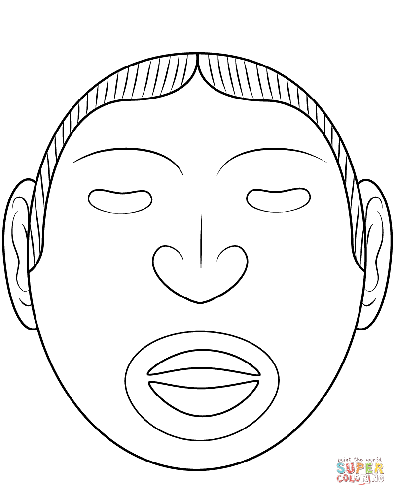 Aztec god xipe totec mask coloring page free printable coloring pages