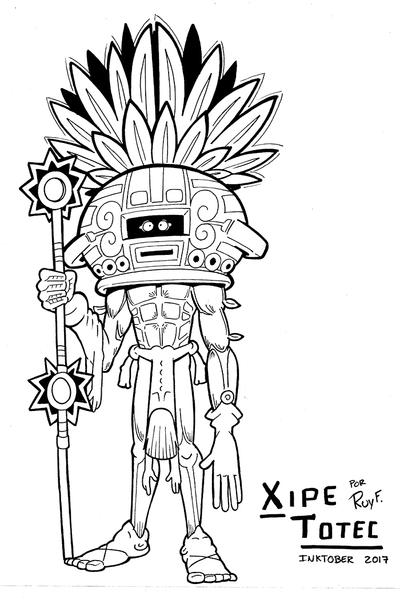 Inktober xipe totec by flintofmother on