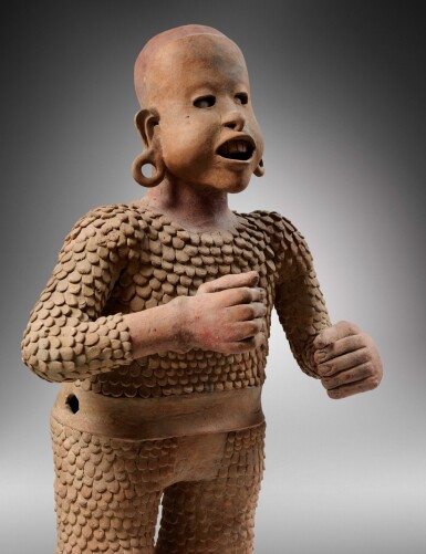 Statue en terre cuite xipe totec culture aztãque classique rãcent