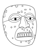 Aztec god xipe totec mask coloring page free printable coloring pages