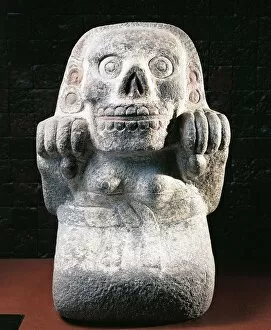 Stone statue of goddess of dead mictecacihuatl for sale as framed prints photos wall art and photo gifts