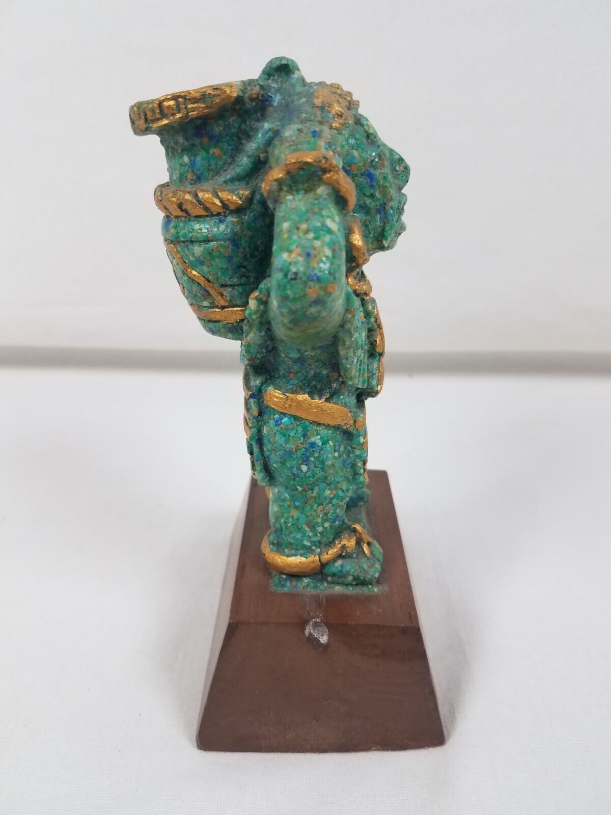 Aztec warrior god xipe totec statue green crushed malachite mexico mexican