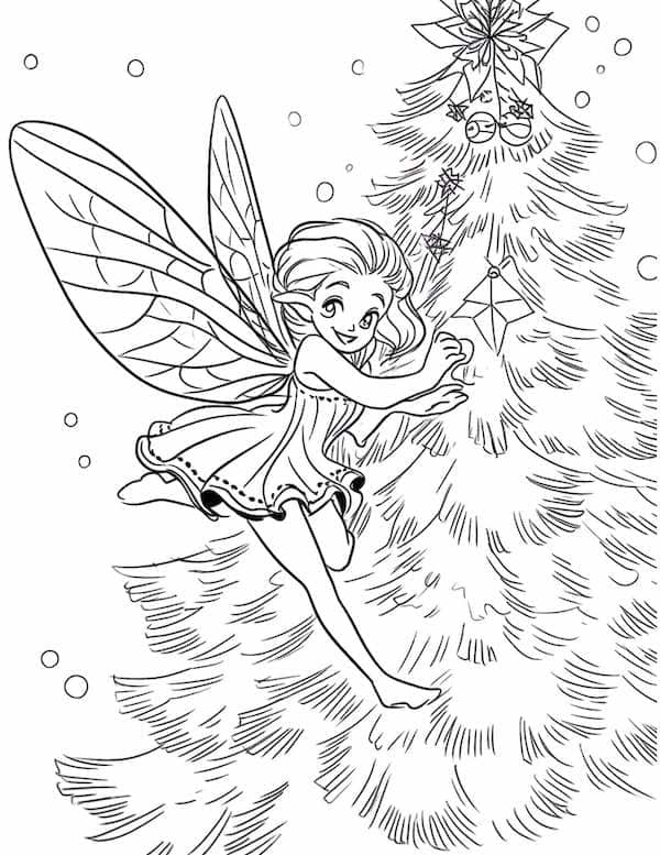 Fascinating fairy coloring pages for adults
