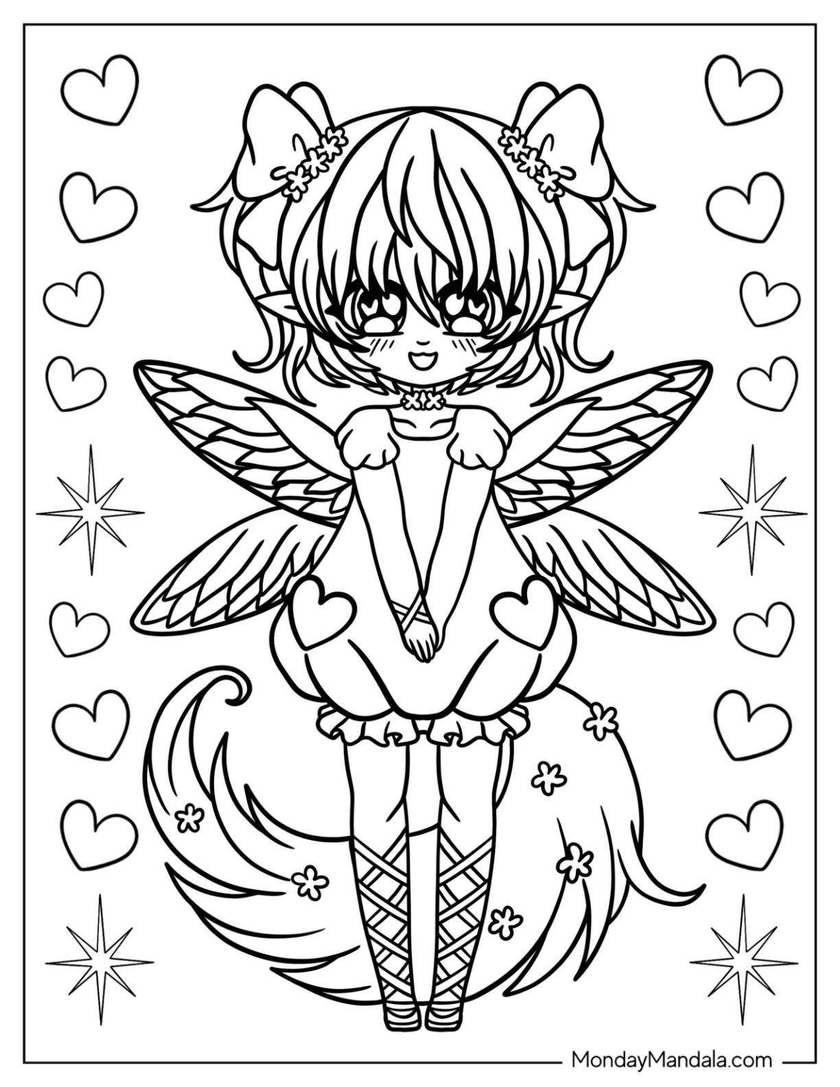 Fairy coloring pages free pdf printables