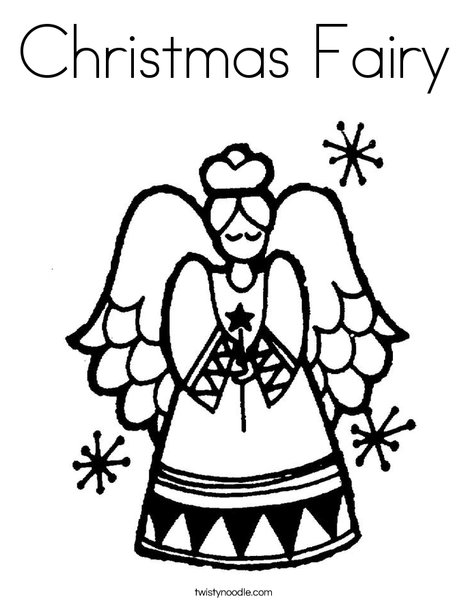 Christmas fairy coloring page