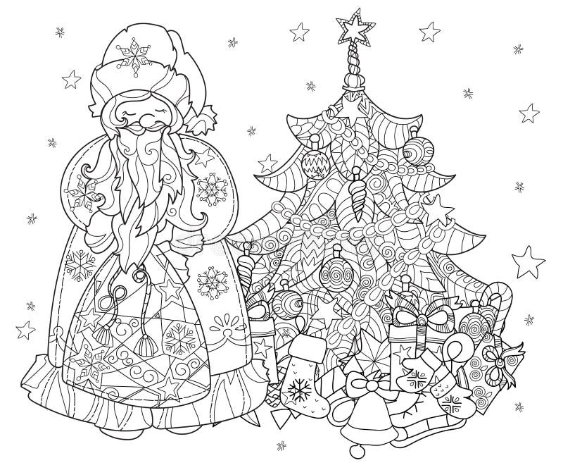 Vector cute christmas fairy tale town doodle stock vector