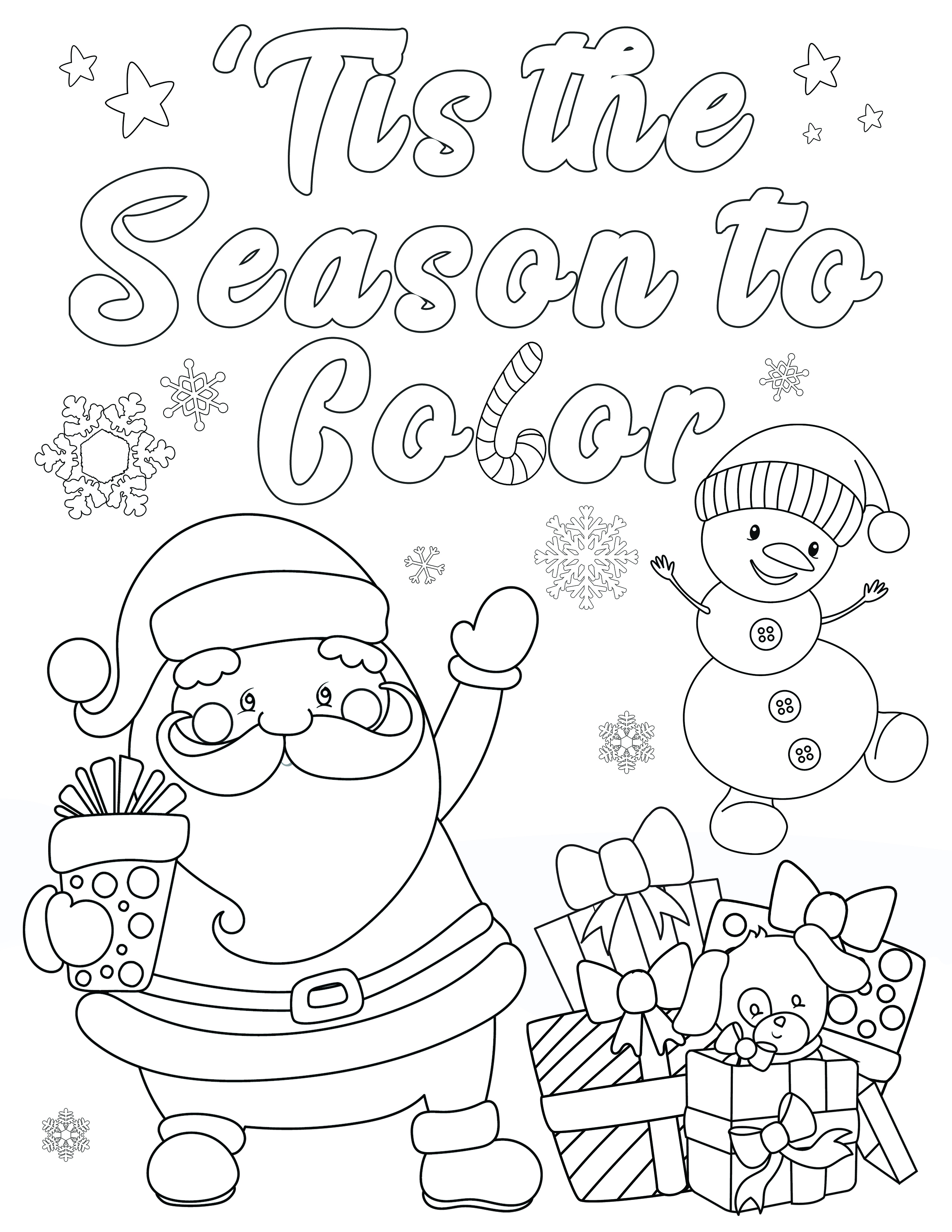Free christmas coloring pages for adults and kids